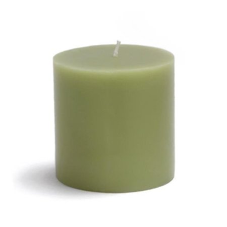 ZEST CANDLE Zest Candle CPZ-078-12 3 x 3 in. Sage Green Pillar Candles -12pcs-Case- Bulk CPZ-078_12